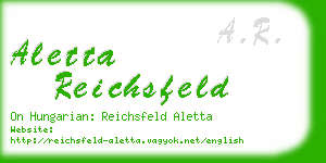 aletta reichsfeld business card